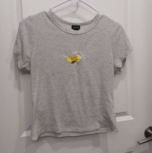 Lemon Gray Short Sleeve Tee with Logo